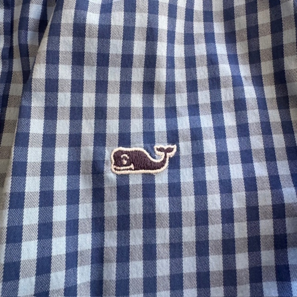 Vineyard Vines Blue Check Button Up Size 5 - Picture 2 of 7